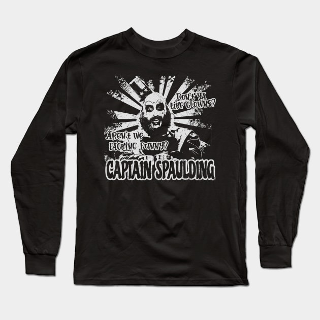 Captain Spaulding dark horror retro Long Sleeve T-Shirt by kalush club